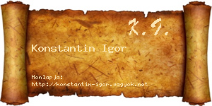 Konstantin Igor névjegykártya